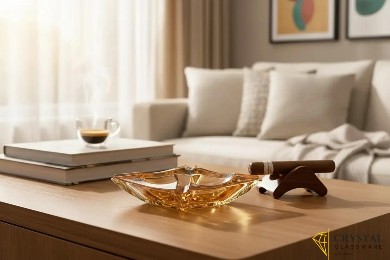 Delisoga Golden Ashtray - Large 6-Inch Ash Tray 